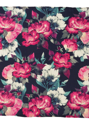 Painted Floral Navy Pocket Square