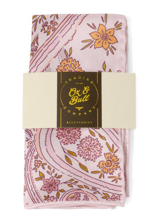 Floral Blush Paisley Pocket Square