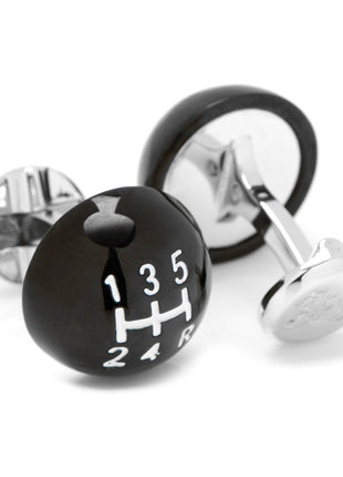 3D Black Gear Shifter Cufflinks