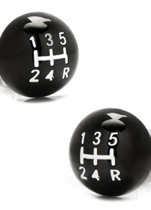 3D Black Gear Shifter Cufflinks