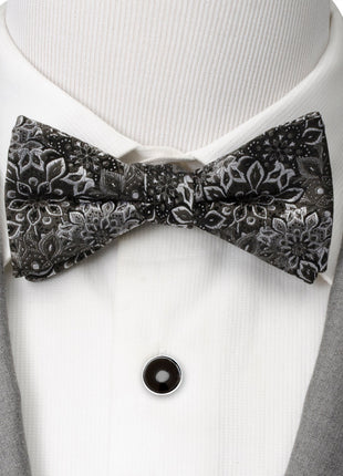 Kaleido Floral Charcoal Men's Bow Tie