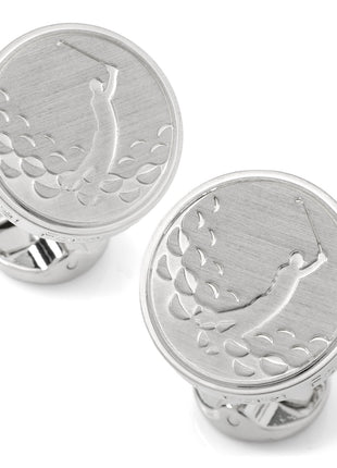 Golf Fore Silver Cufflinks