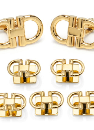 Horse Bit Gold Stainless Steel 5-Stud Set