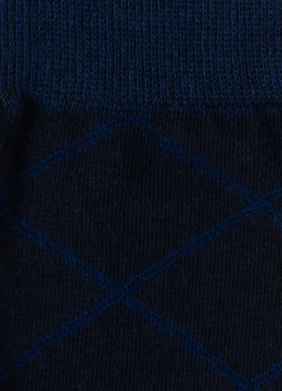 Grid Navy Men's Socks