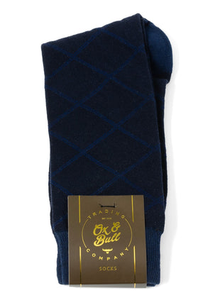 Grid Navy Men's Socks