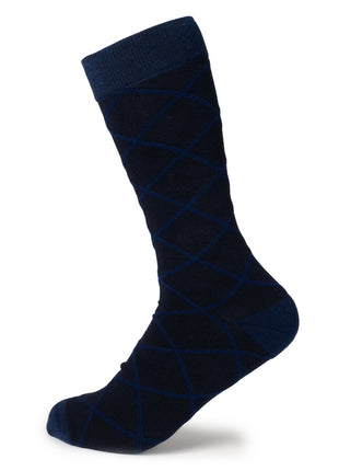 Grid Navy Men's Socks