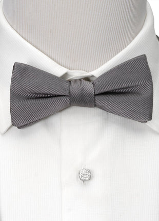 Gray Silk Bow Pre-Tie