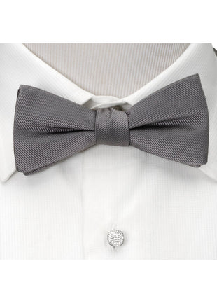Gray Silk Bow Pre-Tie