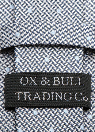 Dotted Herringbone Gray Silk Tie