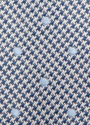 Dotted Herringbone Gray Silk Tie
