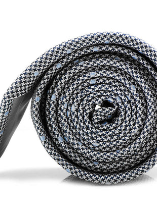 Dotted Herringbone Gray Silk Tie
