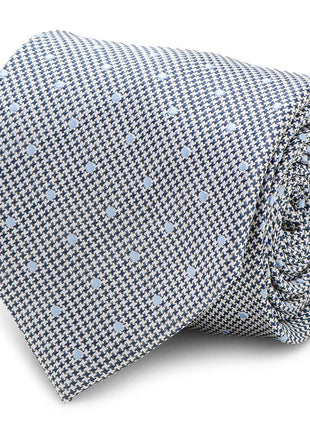 Dotted Herringbone Gray Silk Tie