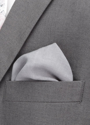 Gray Linen Pocket Square