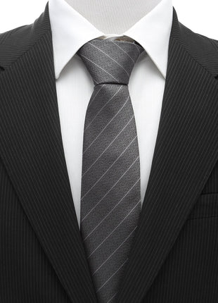 Woven Gray Stripe Men's Tie