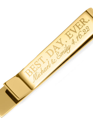 Best Day Ever Gold Engravable Tie Bar