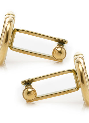 Horse Bit Gold Stainless Steel Cufflinks
