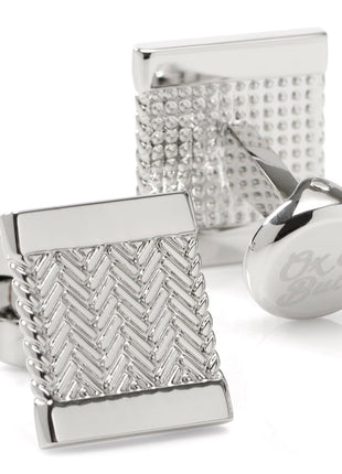 Silver Herringbone Cufflinks