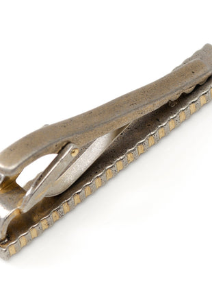 Antique Gold Herringbone Tie Clip