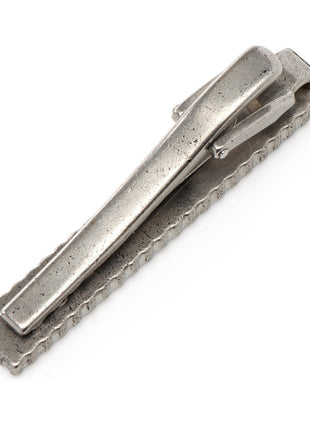 Antique Silver Herringbone Tie Clip