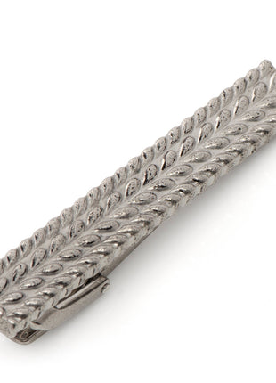 Antique Silver Herringbone Tie Clip