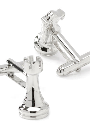 Knight and Rook Chess Piece Cufflinks