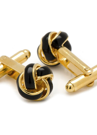 Black and Gold Knot Cufflinks