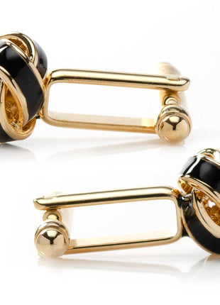 Black and Gold Knot Cufflinks