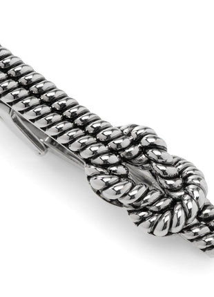Silver Knot Rope Tie Clip
