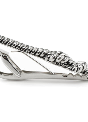 Silver Knot Rope Tie Clip