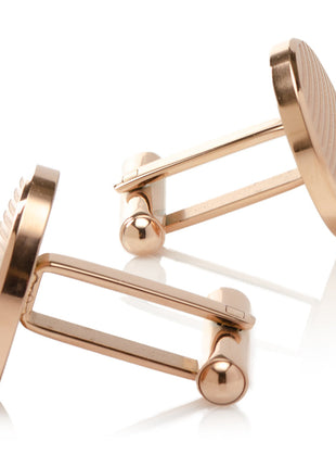 Rose Gold Line Stainless Steel Cufflinks