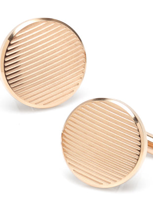 Rose Gold Line Stainless Steel Cufflinks