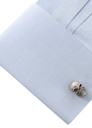 Stainless Steel Mustache Skull Cufflinks