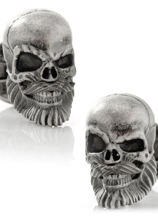 Stainless Steel Mustache Skull Cufflinks