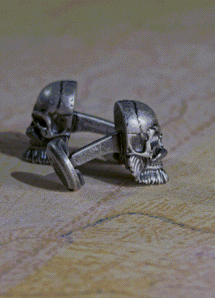 Stainless Steel Mustache Skull Cufflinks