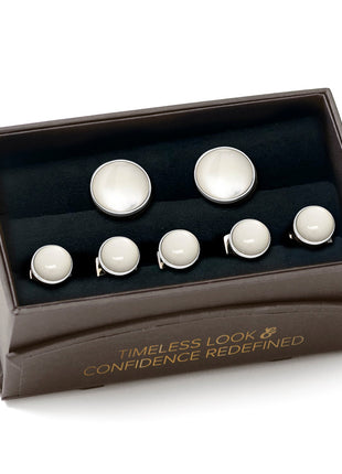 Silver and Mother of Pearl 5-Stud Set