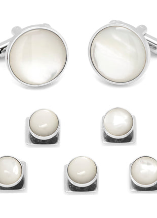 Silver and Mother of Pearl 5-Stud Set