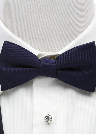 Navy Silk Bow Tie