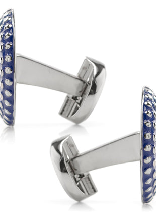 Navy Circle Dot Texture Cufflinks