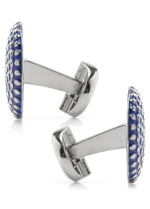 Navy Circle Dot Texture Cufflinks