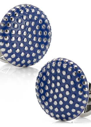 Navy Circle Dot Texture Cufflinks