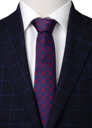 Navy/Red Patterned Men's Tie