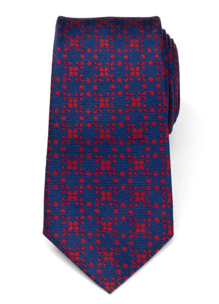Navy/Red Patterned Men's Tie
