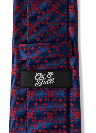 Navy/Red Patterned Men's Tie