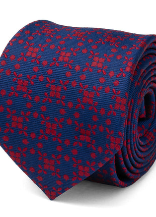 Navy/Red Patterned Men's Tie
