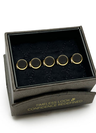 Gold and Onyx 5-Studs