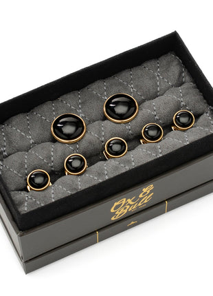 Gold and Onyx 5-Stud Set