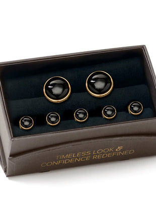 Gold and Onyx 5-Stud Set