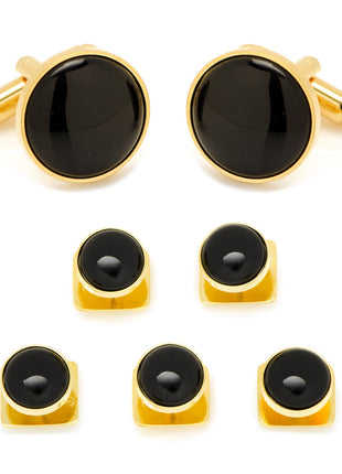 Gold and Onyx 5-Stud Set