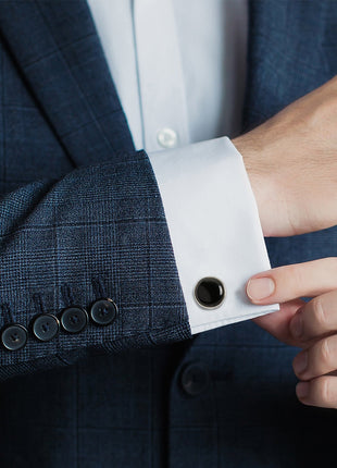 Silver and Onyx Cufflinks