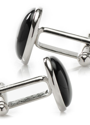 Silver and Onyx Cufflinks